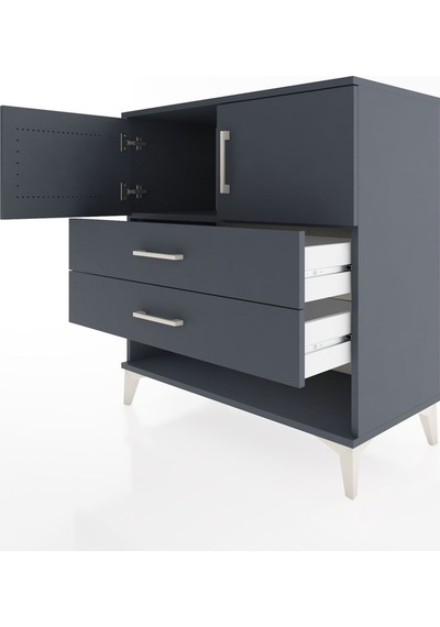 Hyperion Şifonyer Tek Raflı 2 Çekmeceli 2 Kapaklı 88x44x96 An... Antrasit Hyperion Şifonyer Tek Raflı 2 Çekmeceli 2 Kapaklı 88x44x96 An... Antrasit