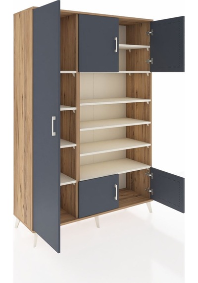 Hyperion Dolap 10 Raflı 5 Kapaklı 132x44x195 Çam-antrasit/aytaşı Çam Hyperion Dolap 10 Raflı 5 Kapaklı 132x44x195 Çam-antrasit/aytaşı Çam