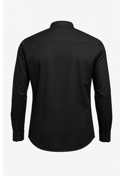 Plus Scorpion Erkek Hakim Yaka Slim Fit Gömlek Şık, Modern, Uzun Kollu, Düz Model Siyah