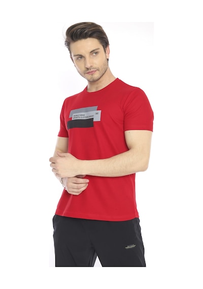 Escetic Erkek Spor Kırmızı Bisiklet Yaka Slim Fit T-Shirt-3358