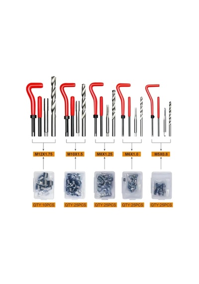 Helicoil Set Vida Diş Tamir Seti Plastik Çantalı Full Set 261 Parça