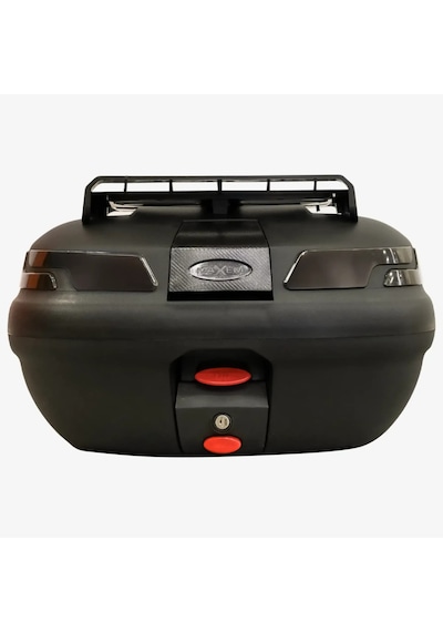 Motosiklet Arka Çanta 45 Litre Sırt Dayama Ve Üst Tabla Full Set Black Edition Siyah