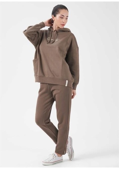 Relax Mode Kadın 3 İplik Eşofman Alt - 40163 VİZON