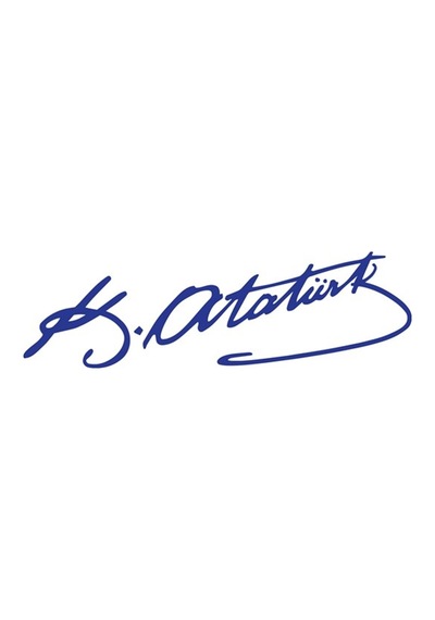 Mustafa Kemal Atatürk İmzalı Mini Sticker Etiket Modeli 12cm