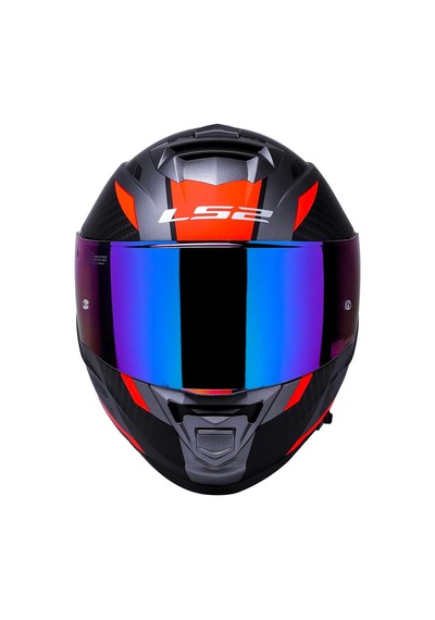 Ls2 Storm 2 Racer Full Face Motosiklet Kaskı Şeffaf + Gökkuşağı Vizörlü Mat Titanyum - Turuncu