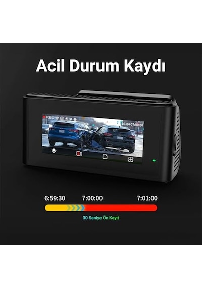 D11 2 Kameralı Ön/arka 4k+1080p Sony Starvıs Sensörlü Yapay Zeka Destekli Wi-fi Gps'li Araç Kamerası