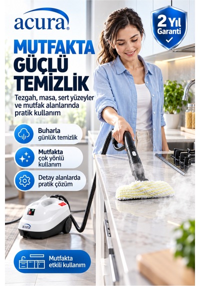 Ac-130 Pro 24 Aksesuarlı Profesyonel Buharlı Temizleyici