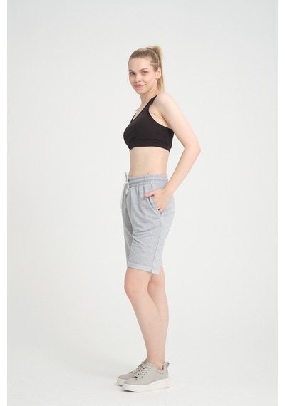 Superlife Kadın Regular Fit Duble Paça Şort Spr24srk51 Gri Melanj Superlife Kadın Regular Fit Duble Paça Şort Spr24srk51 Gri Melanj