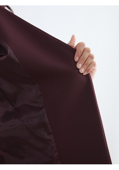 Lcw Modest Bordo Kruvaze Yaka Kadın Klasik Yelek