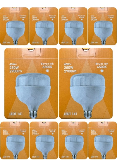 10 Adet Osaka 40w 250w Beyaz Işık E27 Duylu Kalın Duy Led Torch Ampul