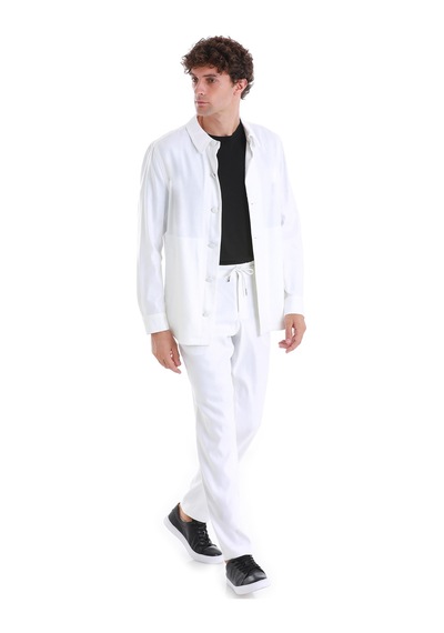 Hatemoğlu Beyaz Regular Fit Düz Mono Yaka Keten Overshirt Spor Takım 33253024c002 001 Beyaz Hatemoğlu Beyaz Regular Fit Düz Mono Yaka Keten Overshirt Spor Takım 33253024c002 001 Beyaz