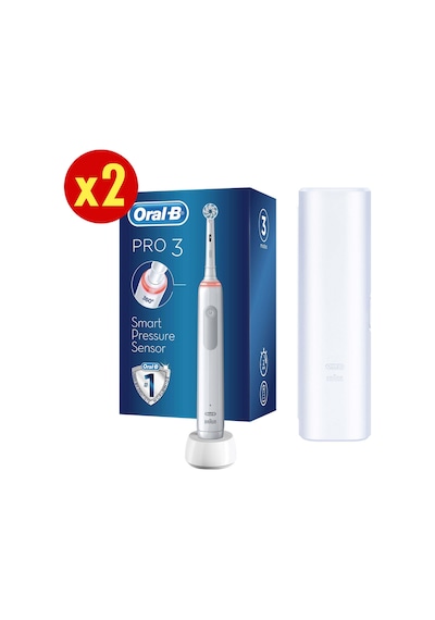 Oral-B Pro 3500 Şarj Edilebilir Diş Fırçası Beyaz+başlık X2