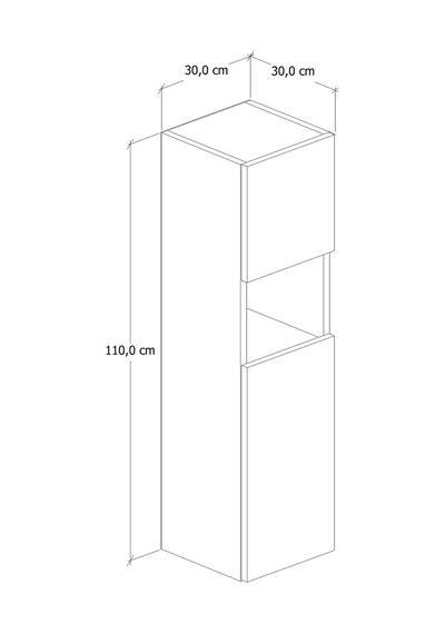 %100 Mdf 30 Cm Saura Boy Dolabı Beyaz