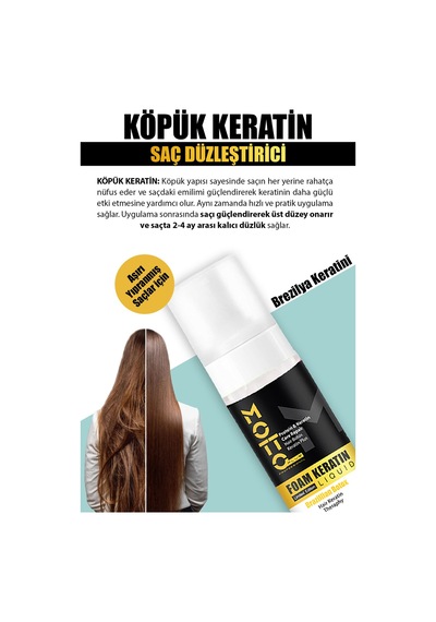 Motto Plus Professional Düzleştirici Köpük Keratin Botox Ve Tuzsuz Şampuan 2'li Saç Bakım Seti