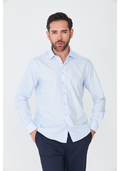 White Stone Mavi Dynamic Fit Uzun Kollu Erkek Gömlek MAVİ White Stone Mavi Dynamic Fit Uzun Kollu Erkek Gömlek MAVİ