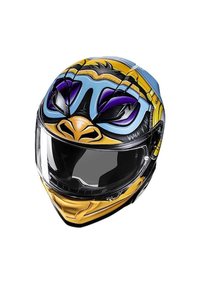 Hjc F71 Monkey Dj Mc23 Kapalı Kask Mavi - Turuncu