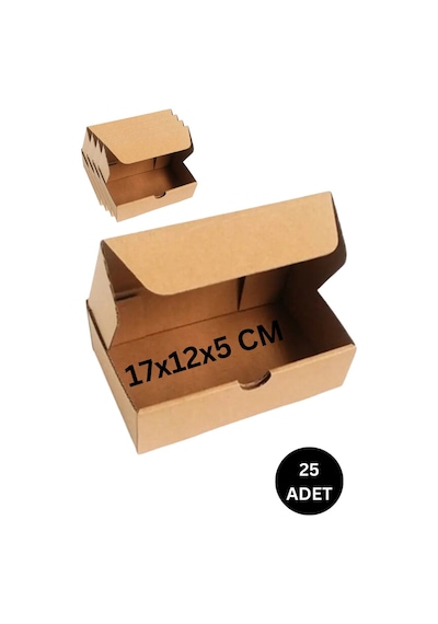 Kilitli E-ticaret Hediye Kutusu, Kraft Karton Kargo Paketleme Kutusu, 25 Adet, 17x12x5 Cm 25 Adet