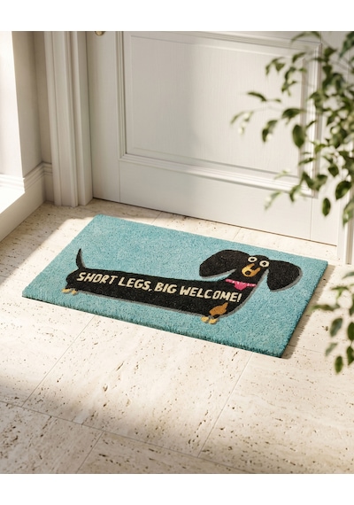 Gri Hindistan Cevizi Lifi Smart Legs,big Welcome Kapı Önü Paspası 75x45x1,5 Cm
