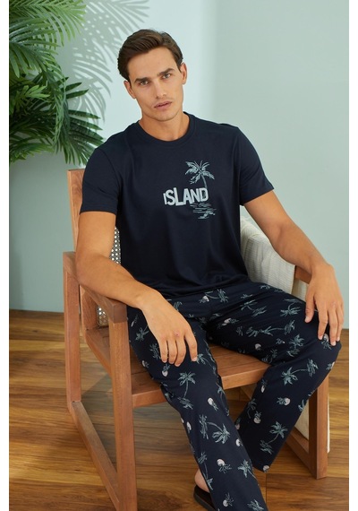 Sevim Erkek Kısa Kol Lacivert Pijama Takım C5t9n49 001