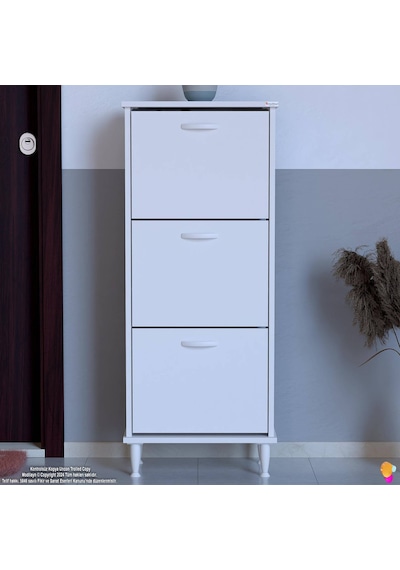 Eliusta Nefes Ayaklı 52 Cm Ayakkabılık Kapı Önü/antre 3 Düşer Kapaklı Beyaz 52x127x26 Cm Ayakkabılık Beyaz Eliusta Nefes Ayaklı 52 Cm Ayakkabılık Kapı Önü/antre 3 Düşer Kapaklı Beyaz 52x127x26 Cm Ayakkabılık Beyaz