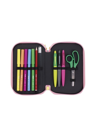 Mılan 081364sm2 Swıms 3 Cepli Setli Kalem Çantası Sarı - Pembe