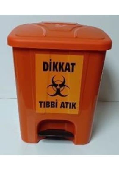 Tıbbi Atık Kovası 40 L Köşeli Pedallı Tıbbi Atık Kovası 40 L Köşeli Pedallı