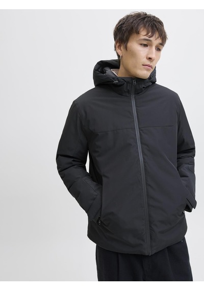 Jack&Jones Brandon Transitional Erkek Siyah Kapüşonlu Mont 12278762-BLK