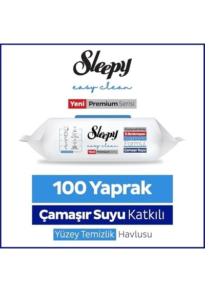 Easy Clean Premium Çamaşır Suyu Katkılı Yüzey Temizlik Havlusu Mendili 100 Yaprak