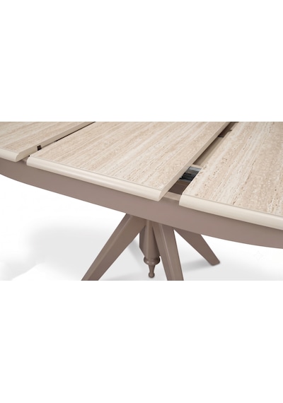 Vintera Traverten Açılır Oval Mutfak Masası 80x120