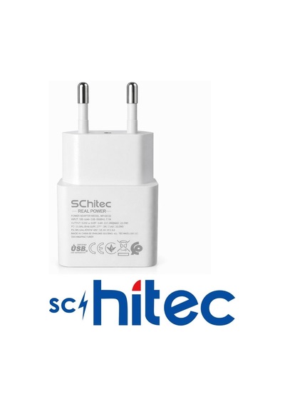Schitec 25w Type-c Çıkışlı Hızlı Şarj Aleti Type-c To Type-c Kablolu Set Beyaz Sc005 1 Metre