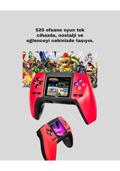 P5 Retro Gamepad 520 Oyunlu Taşınabilir Oyun Konsolu