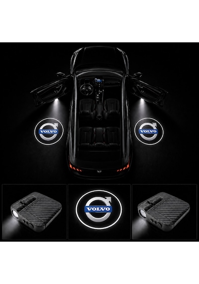 Volvo Kapı Altı Logo Projektör Led Işığı 2'li Set Pilli Kablosuz Kapı Karşılama Lambası