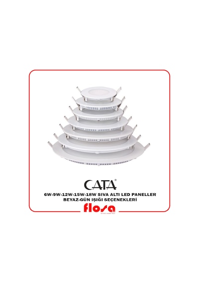 Cata 6W-9W-12W-15W-18W Sıva Altı Led Panel Spot Beyaz