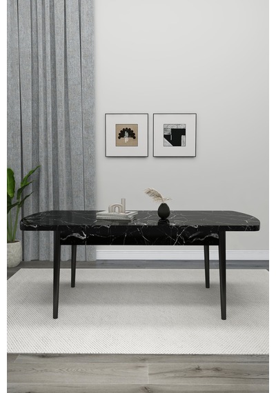 Renlife Yemek Masası Açılır 80x170 Ahşap Luxry Serisi Masa Balackty Balckty