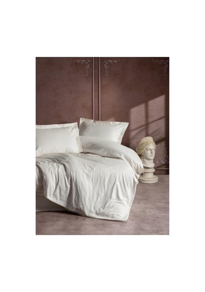 8680108072080 Elegant Stripe Çift Kişilik Nevresim Takımı Saten Ekru,200 X 220 Ekru Diğer