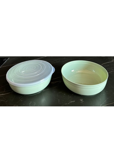 2 Adet 2350 Ml Kapaklı Ve Kapaksız Chef Kase Seti 2 Parça Yeşil Renk