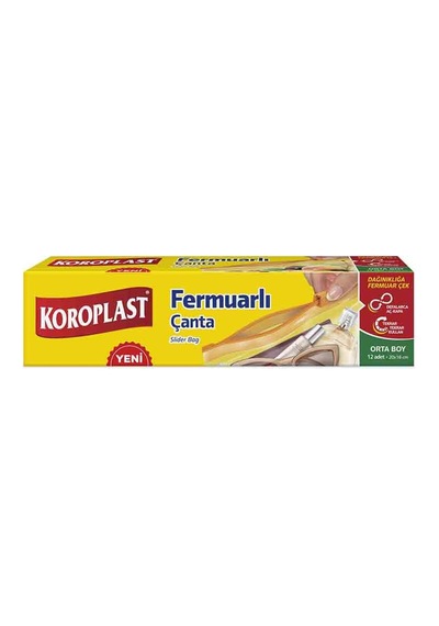 Koroplast Fermuarlı Çanta Orta Boy 12'li - 8 Adet Tarı