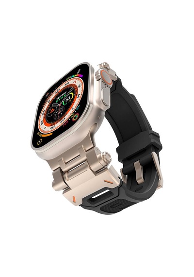 Lexroo Watch Ultra 49mm Krd-108 Metal Başlıklı Silikon Kordon - Starlight-yeşil