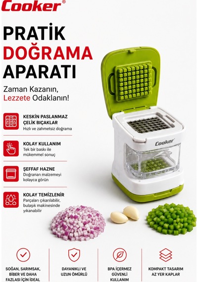 Cooker Hazneli Sarımsak Ezici Yk1834 Yeşil