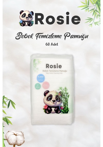 Rosie Doğal Bebek Temizleme Pamuğu 60'lı,