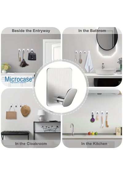Paslanmaz Çelik Banyo Mutfak Eşya Havlu Vb Metal Askı Al5180 Siyah