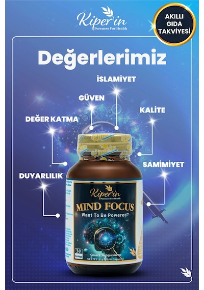 Kiper'in Mind Focus Akıllı Gıda Takviyesi 1440 MG 30 Kapsül