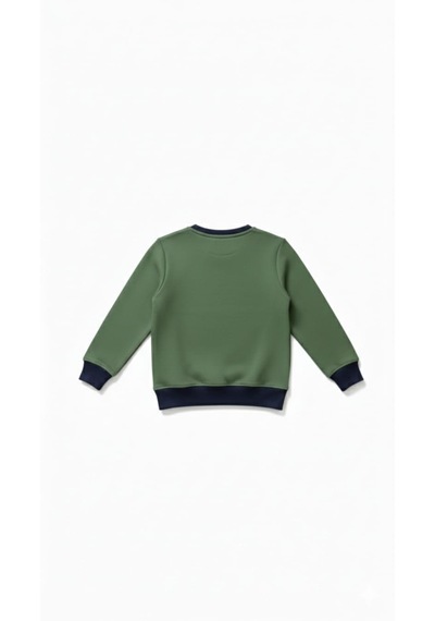 Coupon Çocuk Sweatshirt / Logo Baskılı Çam Yeşili