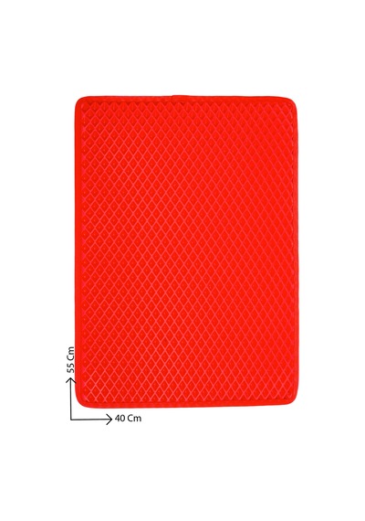 40x55 Cm Hücreli Kedi Kumu Paspası Kedi Matı Kedi Tuvalet Önü Paspası Kırmızı