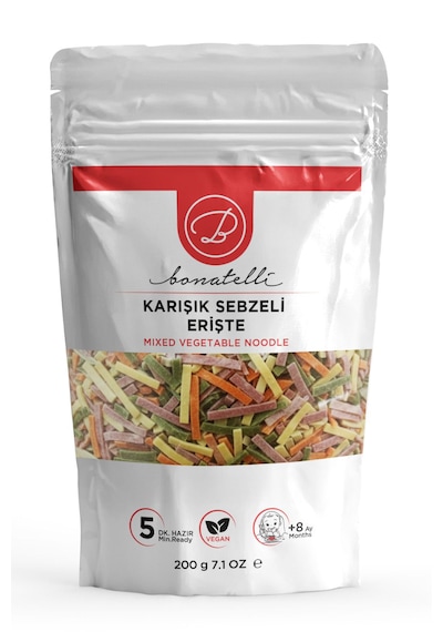 Karışık Sebzeli Erişte 200 G Bebek Makarna +8 Ay 95048682