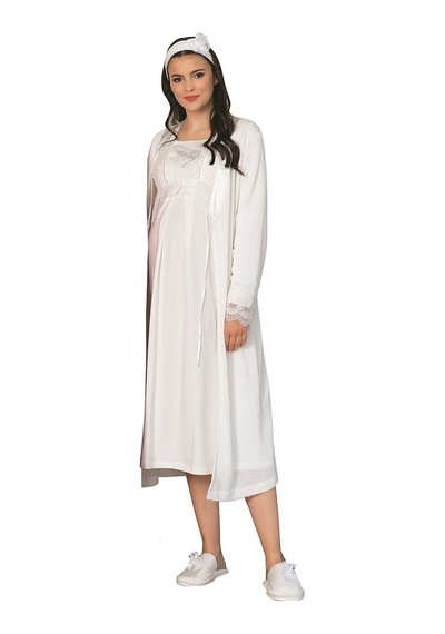 Mecit Pijama Lohusa Sabahlık-Gecelik Set (552633822)