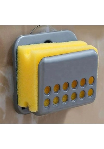 Bulaşık Süngeri Askısı Yapışkanlı Vantuzlu Lavabo Tutacağı, Pratik Mutfak Düzenleyici