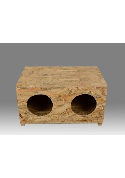 Doğal Kedi Kumu + Sudan Etkilenmez Dış Mekan Barınak Kedi Evi 60 x 39 x 32 CM