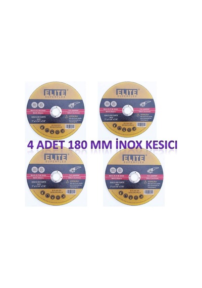 Elite İnce 180x1.6x22 Mm İnox Metal Kesici Disk 4 Adet