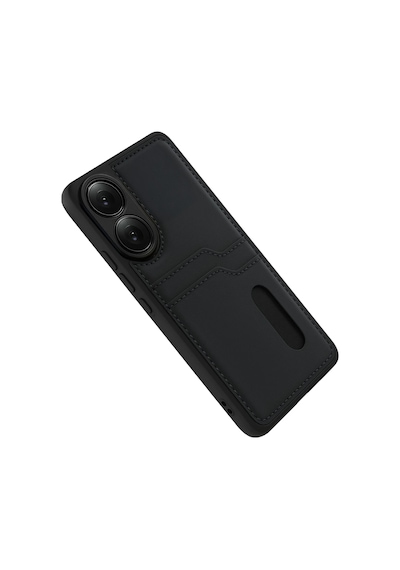 Newface - 706 - Oppo A38 Sara Kartvizitli Deri Kılıf - Kmrsfres - - Siyah Sıyah